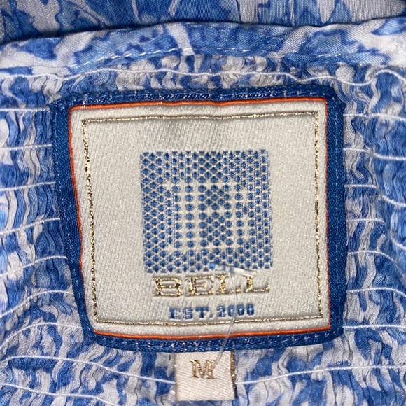 Anthropologie Blue Floral Blouse with Pink Accents - Picture 3 of 4